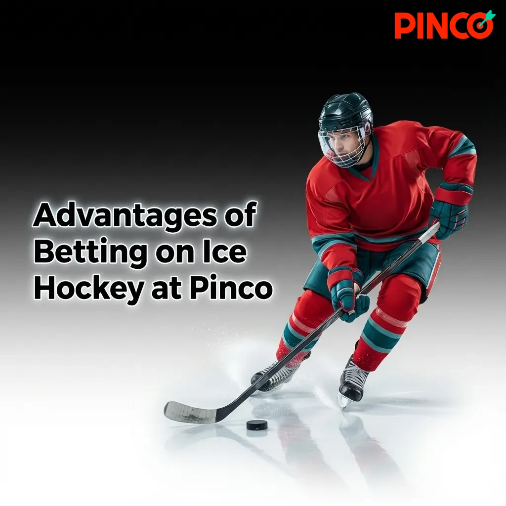 Ice hockey betting interface showing live odds, player props, and match statistics on Pinco sportsbook platform