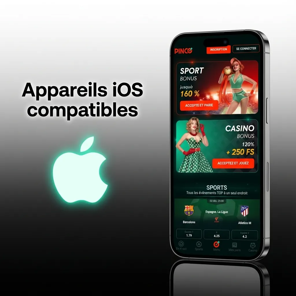 Pinco app compatible iOS devices including iPhone 14 Pro Max, iPhone 13, iPhone 12, iPad Pro, and iPad Air models