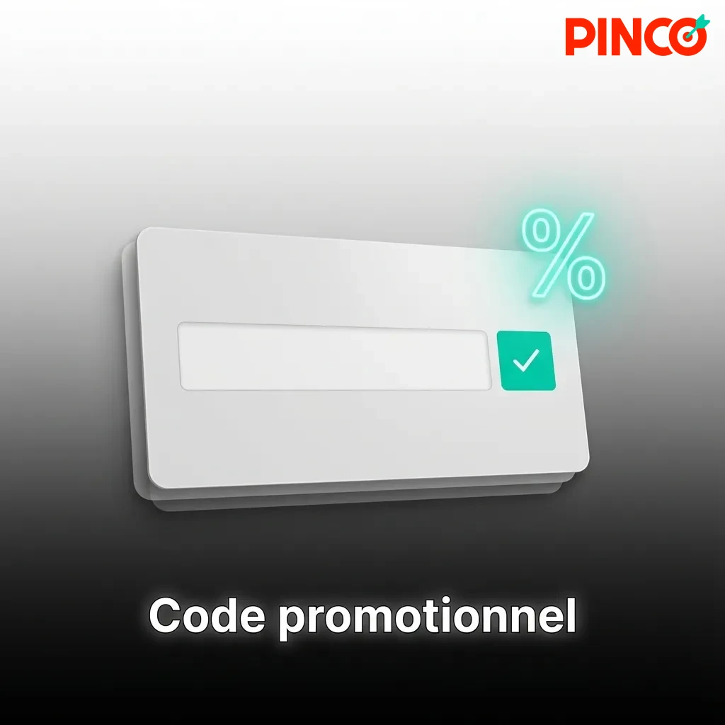Pinco promotional code entry field on deposit screen with bonus offer details displayed
