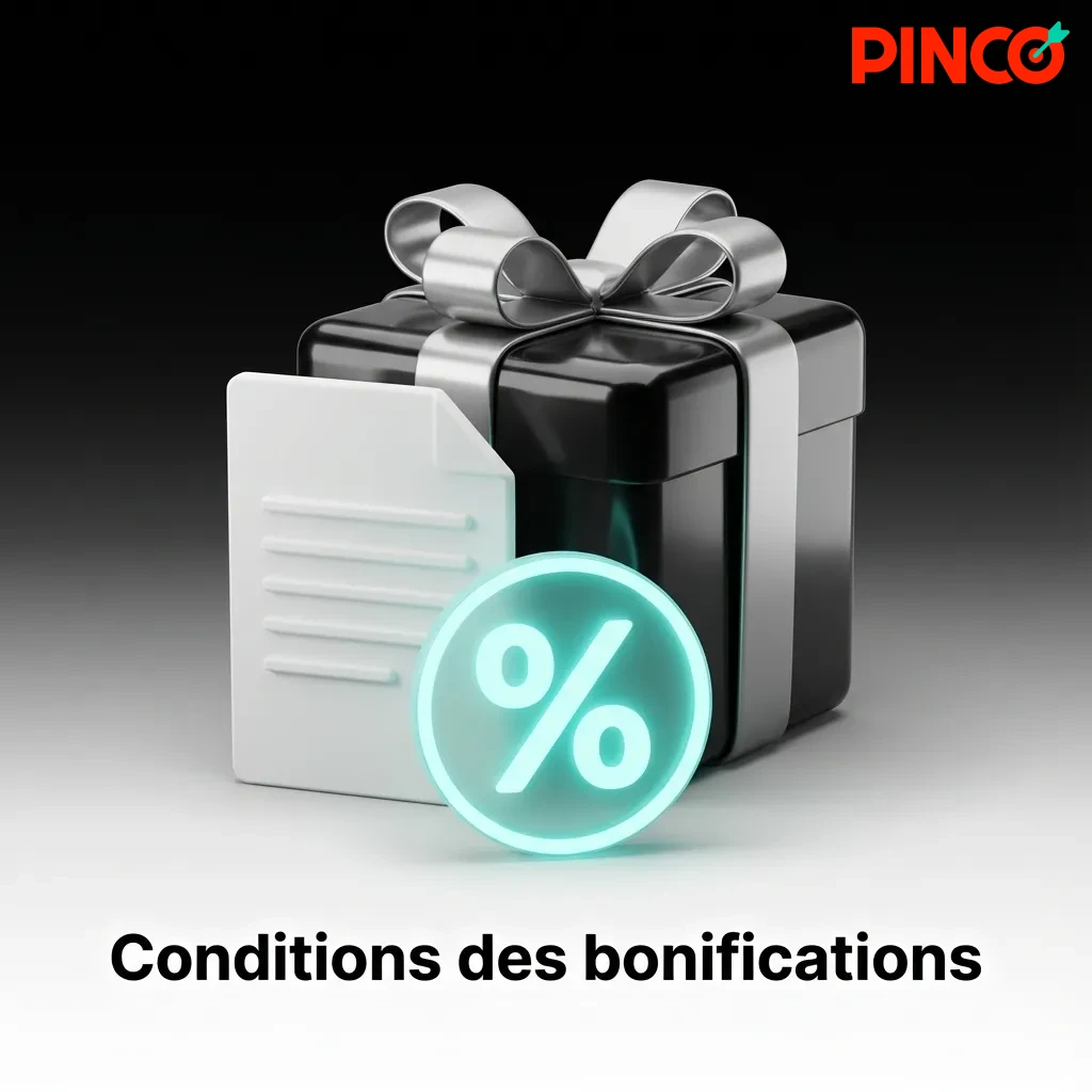 Pinco bonus conditions page showing eligibility rules, wagering requirements, and terms for Canadian players 19+