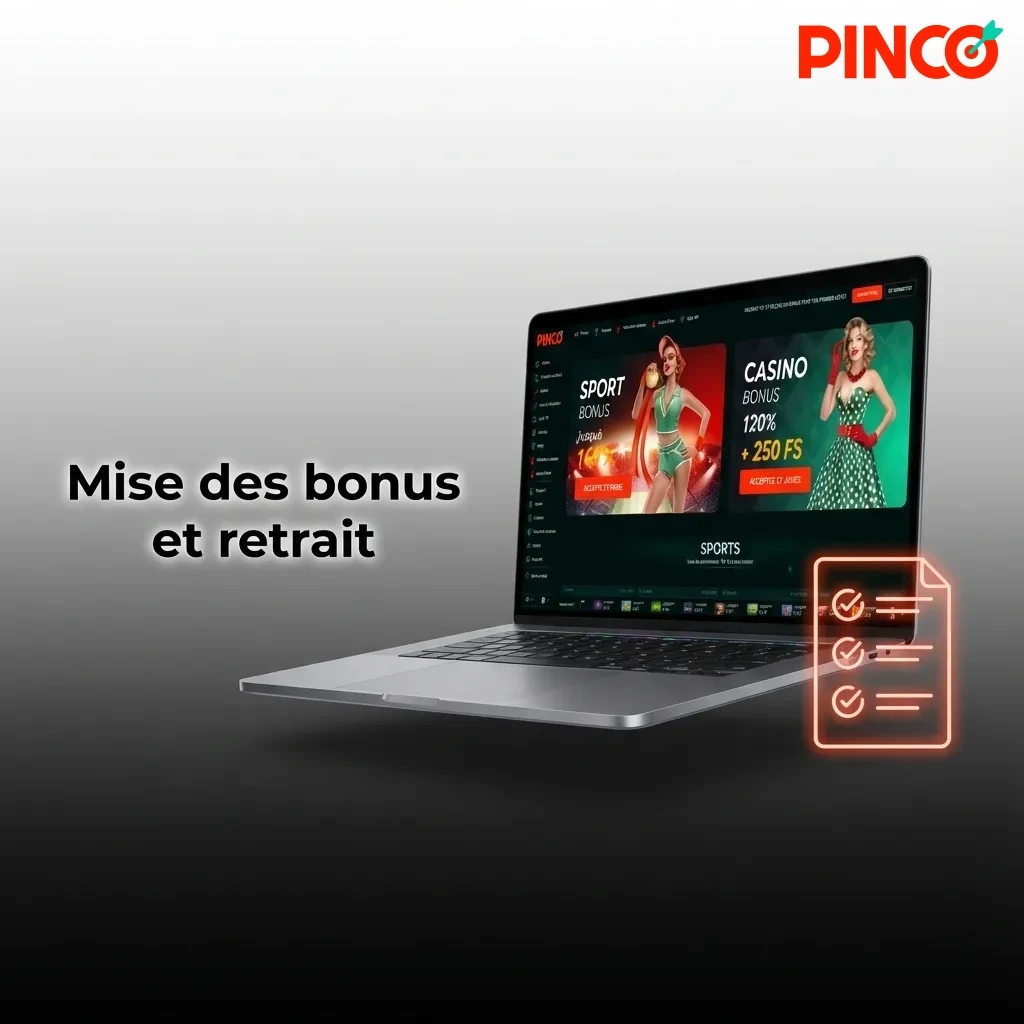 Illustration of bonus account wagering requirements and withdrawal conditions for casino and sports betting bonuses.