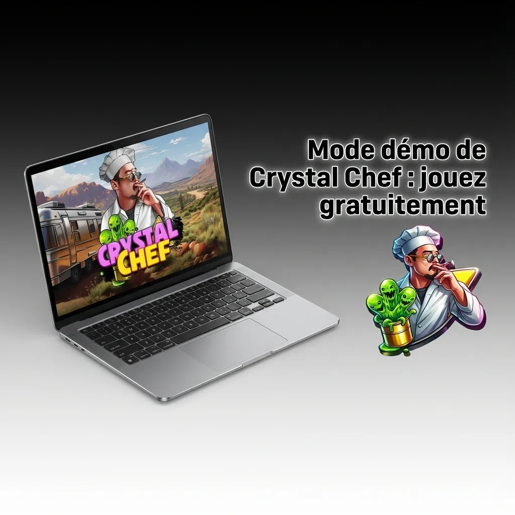 Crystal Chef demo mode interface showing virtual balance and multiplier gameplay for risk-free practice