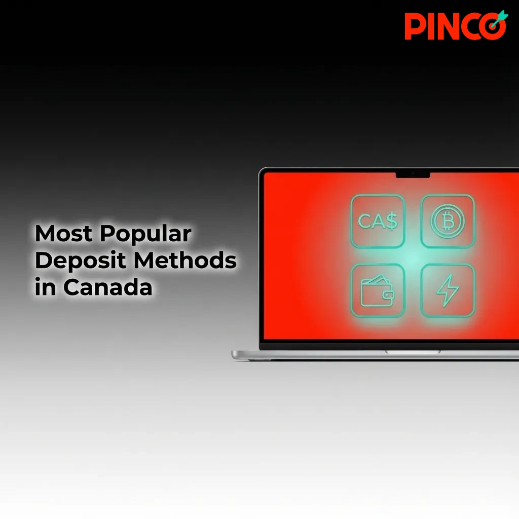 Infographic showing top Canadian casino deposit methods: Interac e-Transfer, Gigadat, Visa, Mastercard, MuchBetter, and Bitcoin.