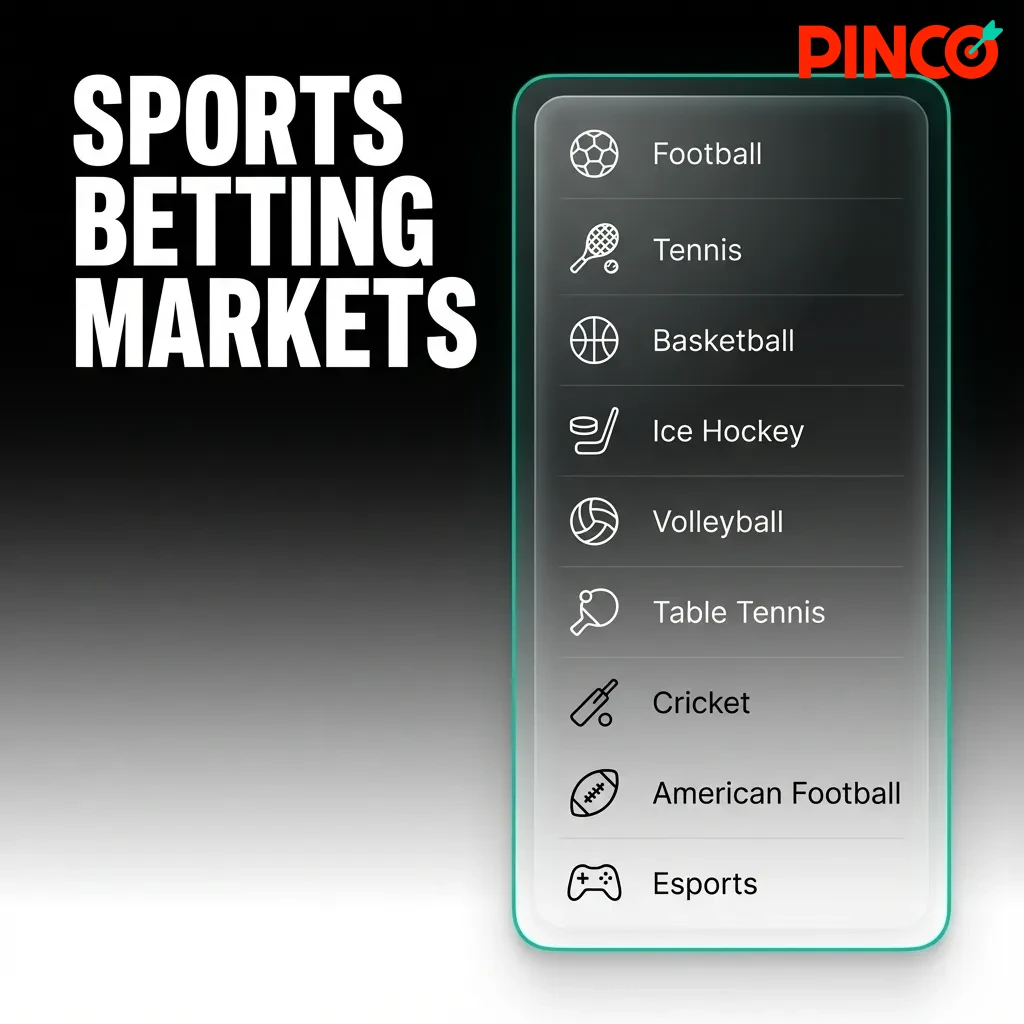 Sportsbook interface displaying betting markets for ice hockey, soccer, basketball, baseball, tennis, and football.