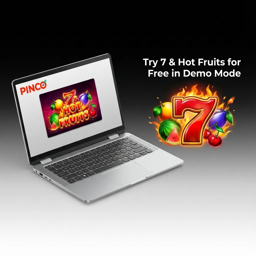 Demo slot game showing 7 & Hot Fruits paytable, betting options, and scatter features for risk-free practice play.