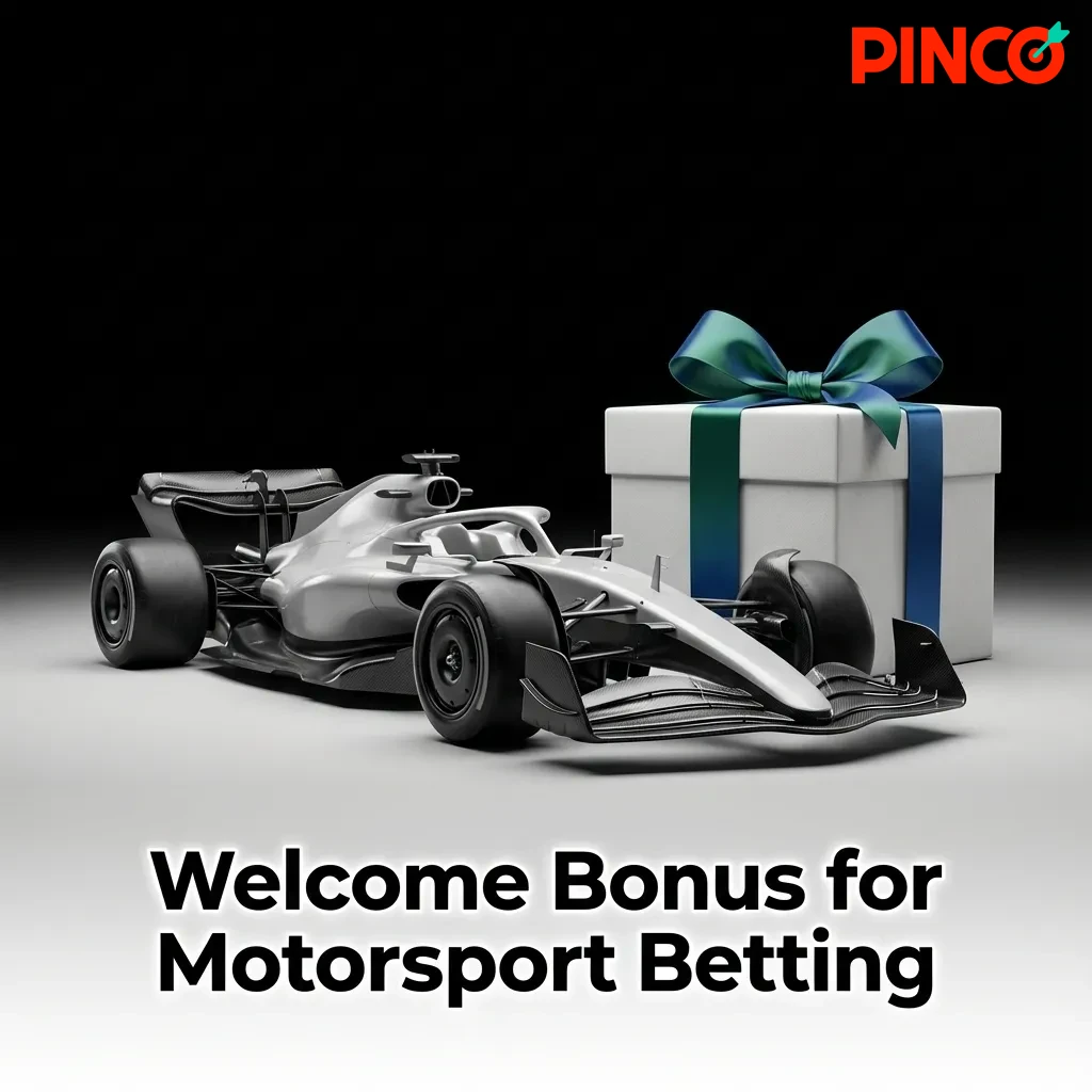 Motorsport betting welcome bonus offering 100% match up to $500 on first deposit for new accounts with 5x rollover requirement.