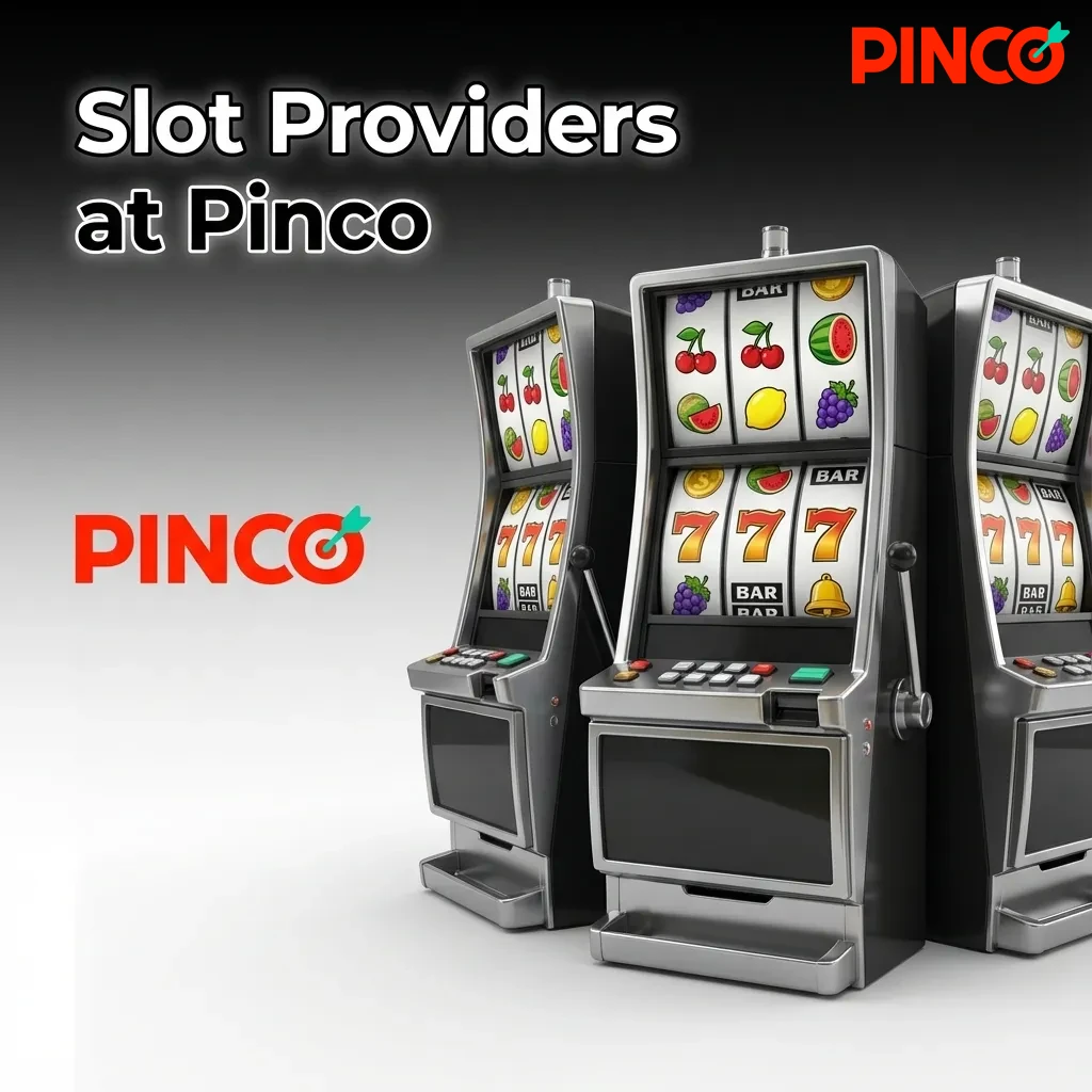 Pinco casino slot providers including Pragmatic Play, NetEnt, Microgaming, and other top gaming studios logos