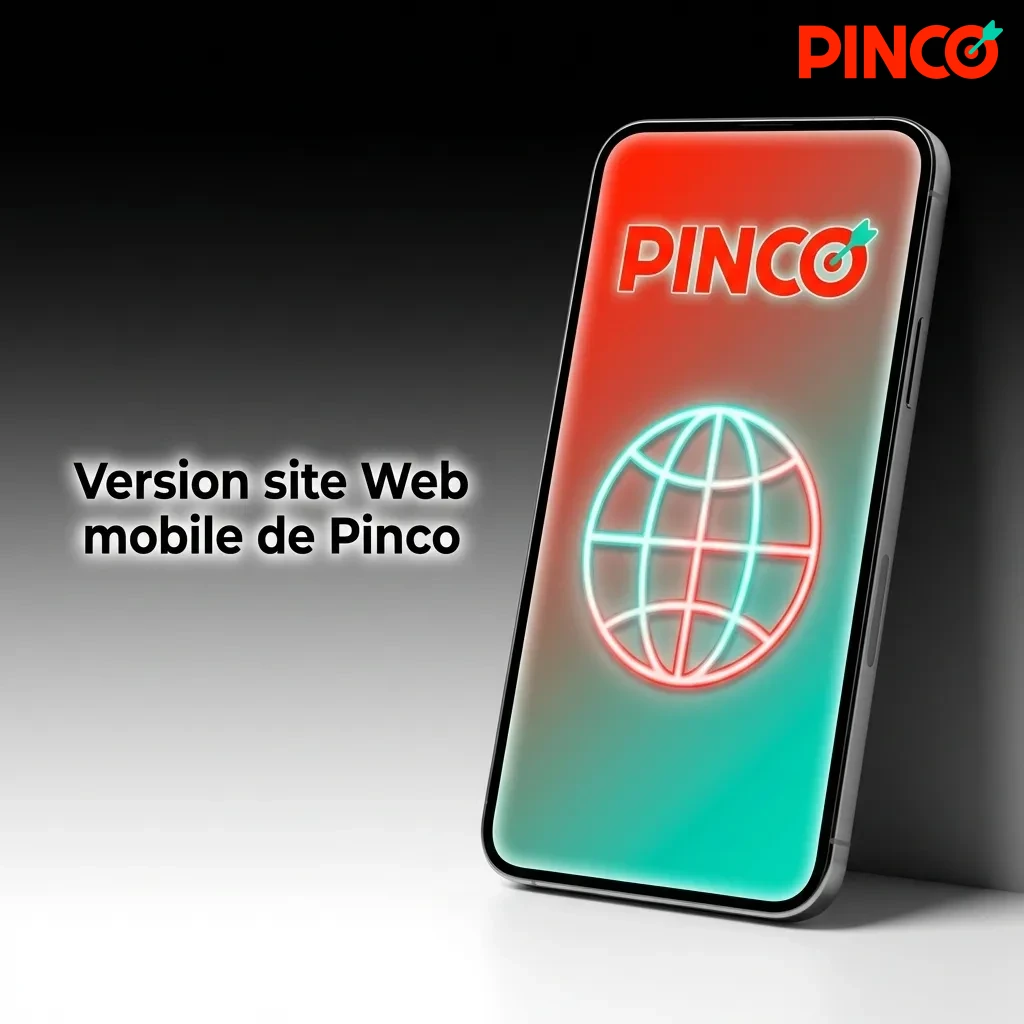 Site Web mobile de Pinco affiché sur smartphone, permettant paris sportifs et jeux de casino sans téléchargement