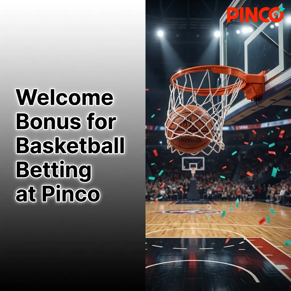 Pinco basketball betting welcome bonus offering 100% match up to $1,500 CAD for new players with rollover requirements