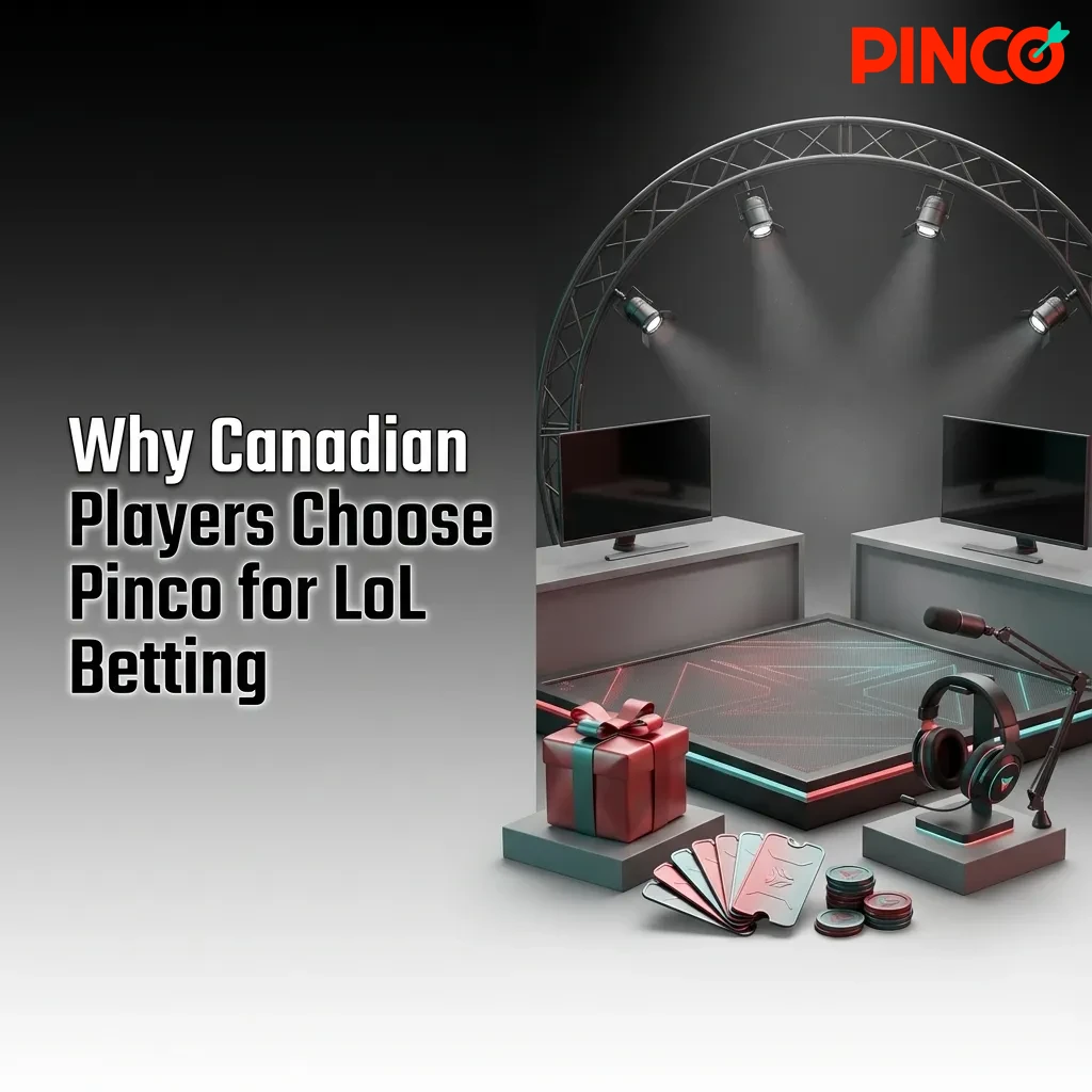 Canadian players betting on League of Legends matches through Pinco's platform with bonuses and payment options displayed